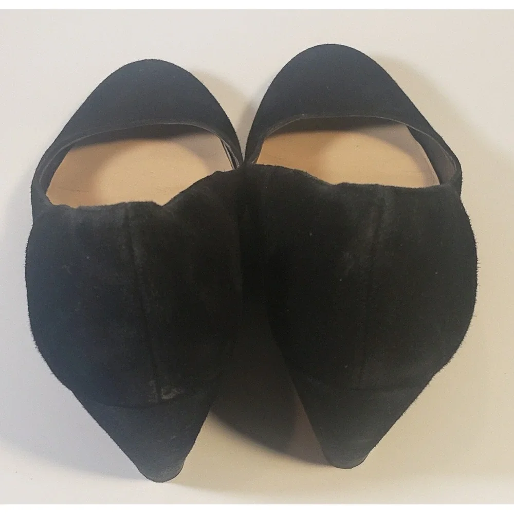 Cole Haan Women's Size 6B Black Wedge Heels Suede Slip-On Shoes Pumps